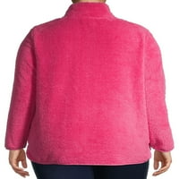 Como Blu női plusz méretű negyed Zip Fau Sherpa pulóver