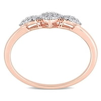 Carat T.W. Gyémánt rózsa bevonatú ezüst ígéret gyűrű