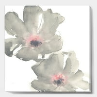 Designart 'Shabby Grey Blush Cosmo II' Shabby Chic Premium Canvas Wall Art