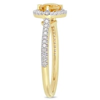 A Miabella női karátos ovális vágású T.G.W. Citrine Carat T.W. Diamond 10KT rózsa arany halo gyűrű