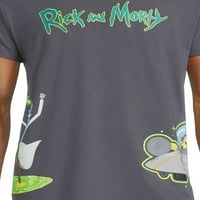 Rick & Morty férfi és nagy férfi hímzett grafikus póló, S-3XL méretű