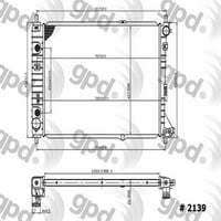 Globális alkatrész-disztribútorok 2139c radiátor illeszkedik: 1997- Ford Mustang, 2003- Ford Mustang GT