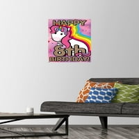 Ellie Ripberger Unicorn-Boldog 8. születésnapot fali poszter Pushpins, 14.725 22.375