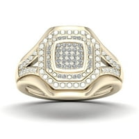 1 8ct tdw gyémánt 10k sárga arany oktangle alak klaszter halo eljegyzési gyűrű