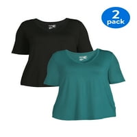 Terra & Sky Women's Plus méretű könyök ujjú pólócsomag