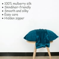 Momme Smooth Mulberry Selyem Párna tok, Standard, Peacock Blue