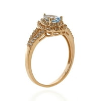 Jay Heart Sterling ezüstöt tervez 14 kp aranyozott akvamarinnal, és fehér zafír gyűrűt készített