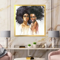 Designart „Két afro -amerikai nő portréja” modern keretes művészeti nyomtatás