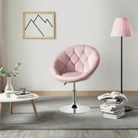 Alden Design Modern Tufted állítható hordó forgó akcentus szék, rózsaszín bársony