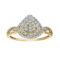 3 8CTW 10KT White Gold Pear Limited Edition A valódi tanúsított gyémánt gyűrű, a Keepsake